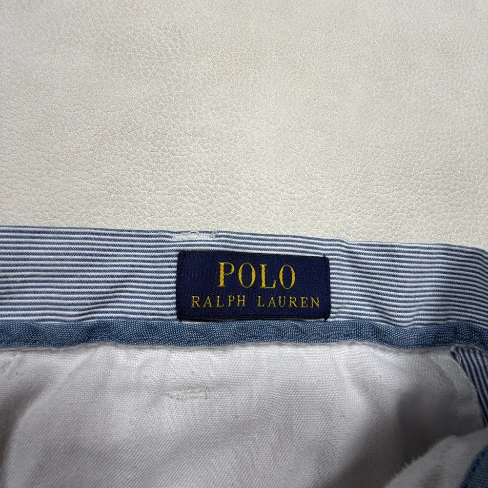 Polo Ralph Lauren‎ Mens Size 38 Blue White Pin Striped Classic Fit Shorts